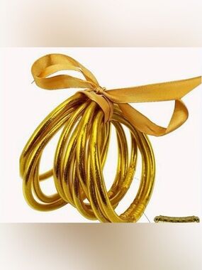 Gold Metallic Bangle Bracelet Set